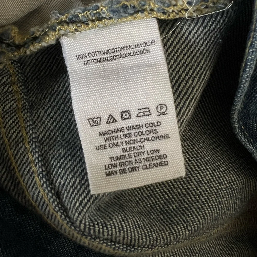 We The Free People Distressed Raw Hem Crop Mom Jeans Women's 26 Button Fly - Picture 9 of 9